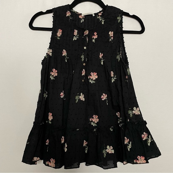 Ulla Johnson Boho Cecile Floral Swiss Dot Tank Blouse - Picture 2 of 12